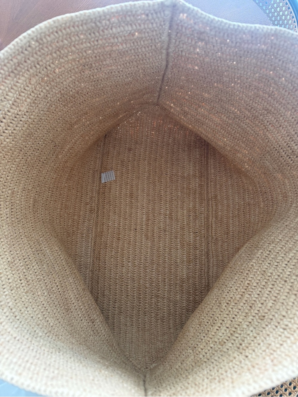 Loewe Natural Raffia Tote with Brown Logo Straps - Picture 3 of 4